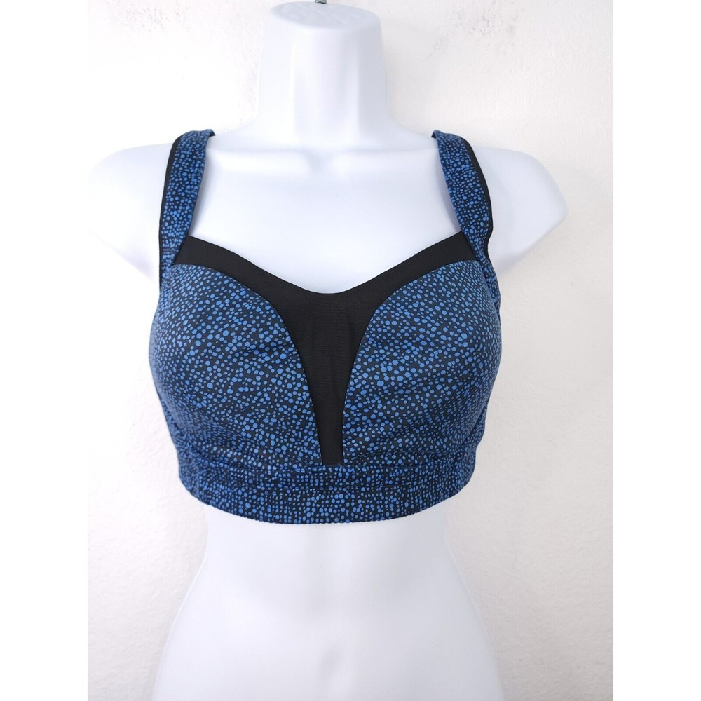 Lululemon Women Size 34DD Ta Ta Tamer II Sports Bra Blue Inkwell